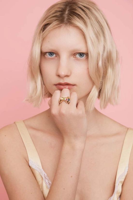  콜리나 스트라다 반지 Collina Strada 골드 멀티 배트 링 - COLLINA STRADA