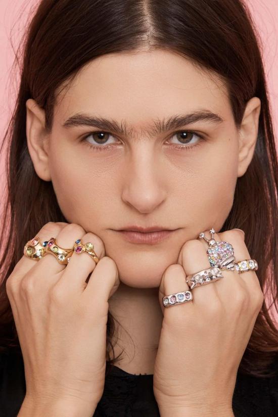  콜리나 스트라다 반지 Collina Strada 골드 멀티 플로렌스 - COLLINA STRADA