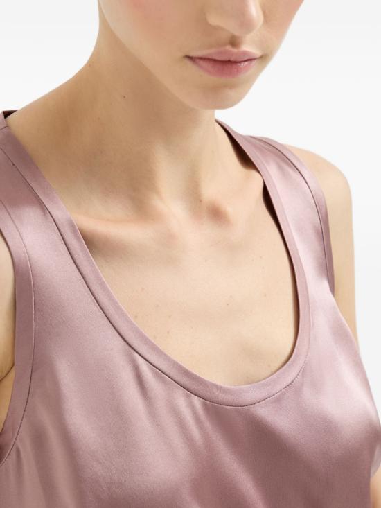 26SS 브루넬로 쿠치넬리 실크 탱크 탑 M0C59E0600 C8691 Rosa antico - BRUNELLO CUCINELLI