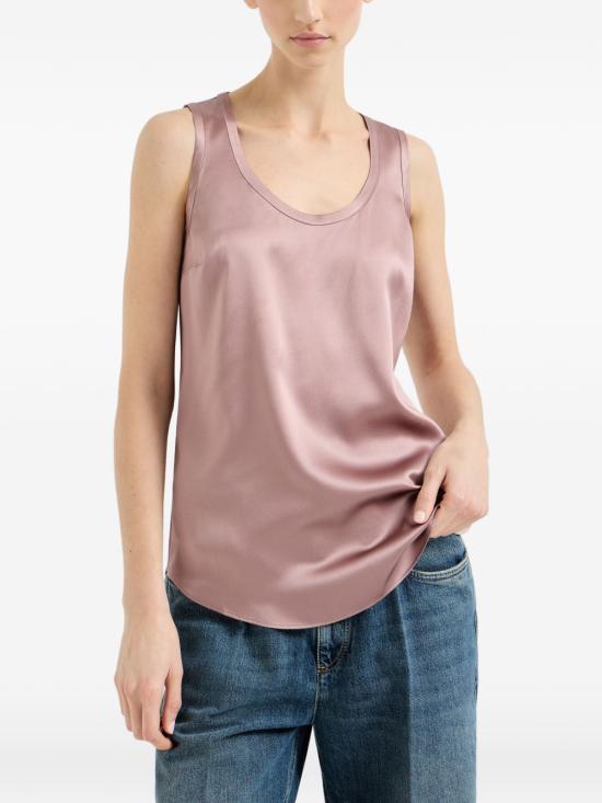 26SS 브루넬로 쿠치넬리 실크 탱크 탑 M0C59E0600 C8691 Rosa antico - BRUNELLO CUCINELLI