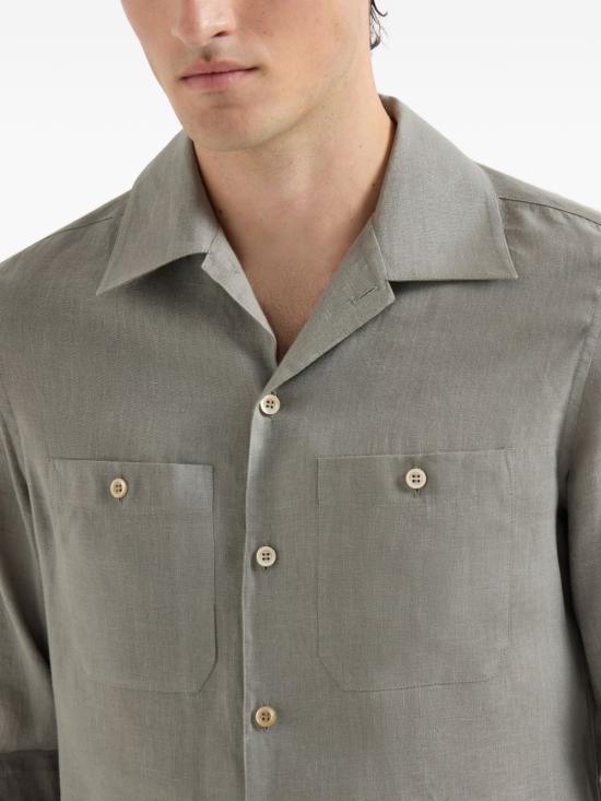 26SS 브루넬로 쿠치넬리 셔츠 MA6980658 C1063 Kaki - BRUNELLO CUCINELLI