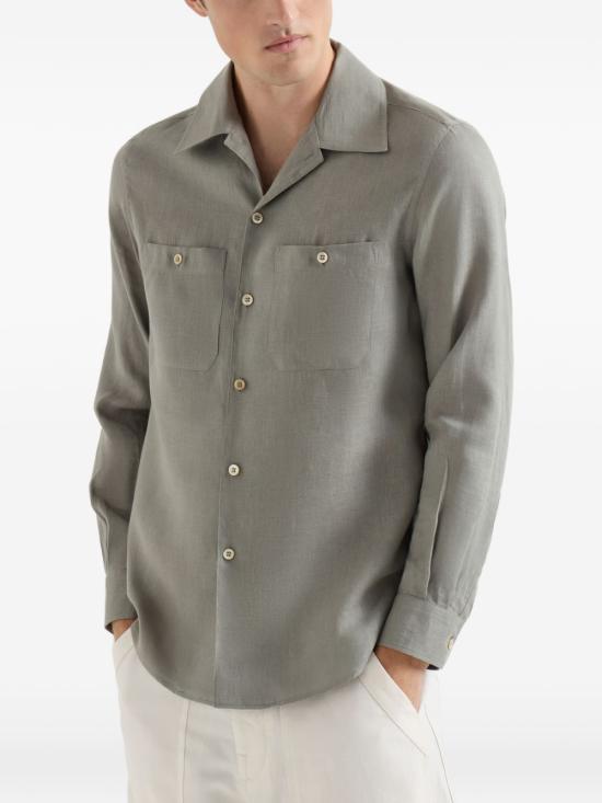 26SS 브루넬로 쿠치넬리 셔츠 MA6980658 C1063 Kaki - BRUNELLO CUCINELLI