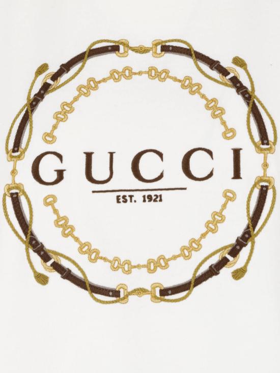 26SS 구찌 프린트 디테일 코튼 저지 티셔츠 837959 XJHQY 9750 IVORY DOM - GUCCI