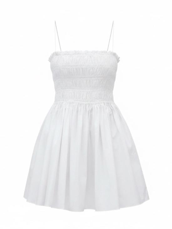  마토 숏 원피스 셔링 보디스 미니 드레스