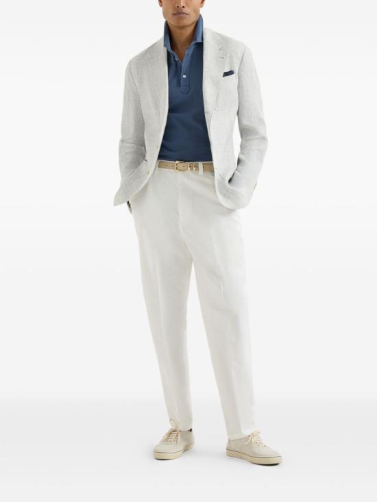 26SS 브루넬로 쿠치넬리 폴로 티셔츠 ME8543966 CBL48 Azzurro - BRUNELLO CUCINELLI