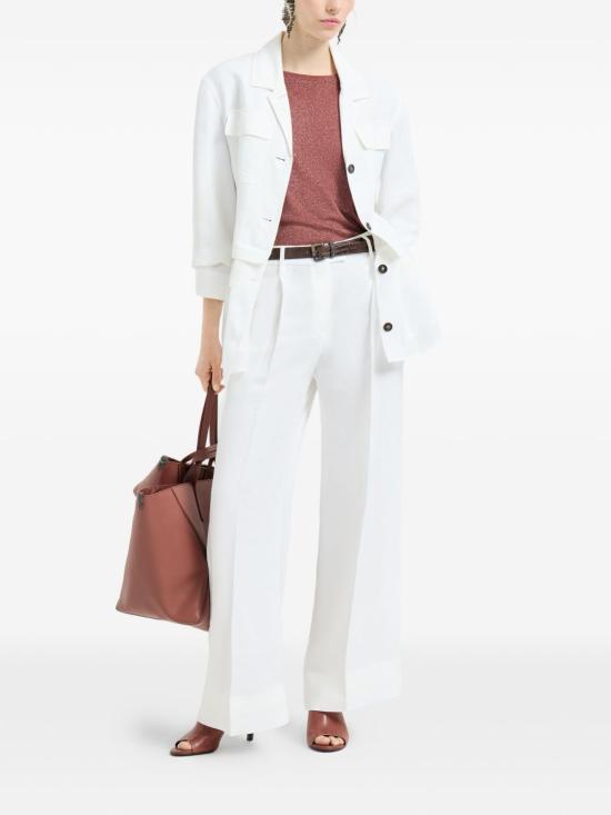 26SS 브루넬로 쿠치넬리 스파클링 캐시미어 실크 니트 티셔츠 M41810000 C4182 Marrone - BRUNELLO CUCINELLI
