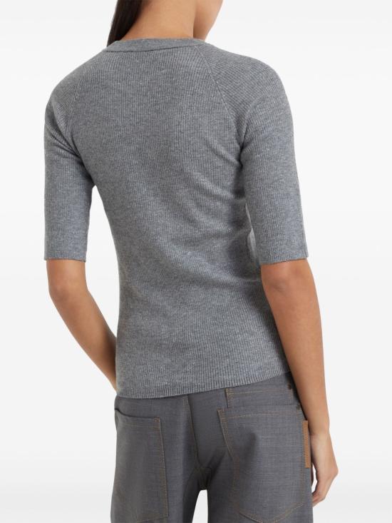 26SS 브루넬로 쿠치넬리 라이트 스파클링 캐시미어 립 스웨터 M9A822200 C079 Grigio scuro - BRUNELLO CUCINELLI