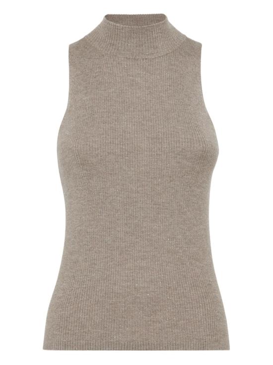 26SS 브루넬로 쿠치넬리 민소매 티셔츠 M9A822204 C4179 Marrone