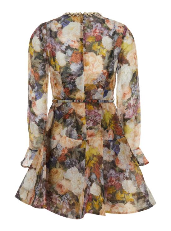  짐머만 숏 원피스 알케미 페플럼 반팔 미니 드레스 멀티컬러 - ZIMMERMANN