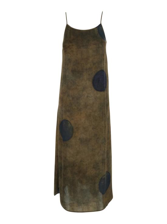  우마 왕 롱 원피스 아나야 브이넥 긴팔 브라운 드레스