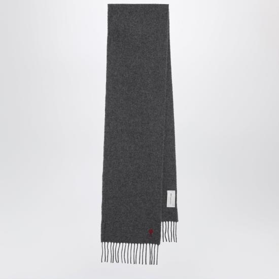 26SS 아미 스몰 하트 로고 울 클래식 머플러 BFUSF405334 Grey