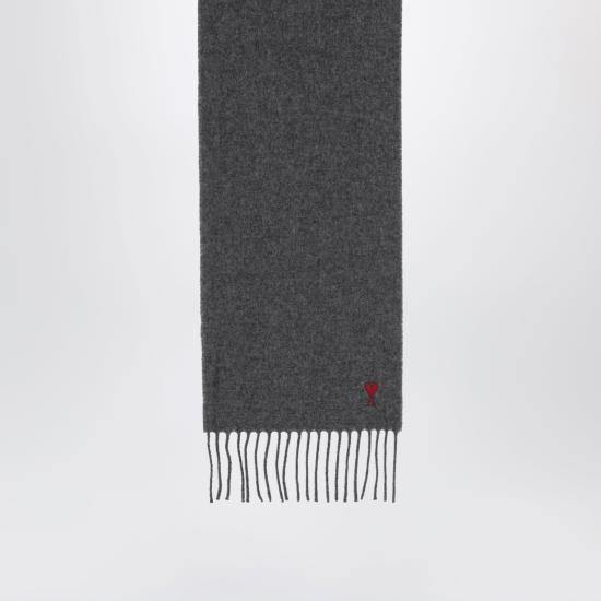 26SS 아미 스몰 하트 로고 울 클래식 머플러 BFUSF405334 Grey - AMI