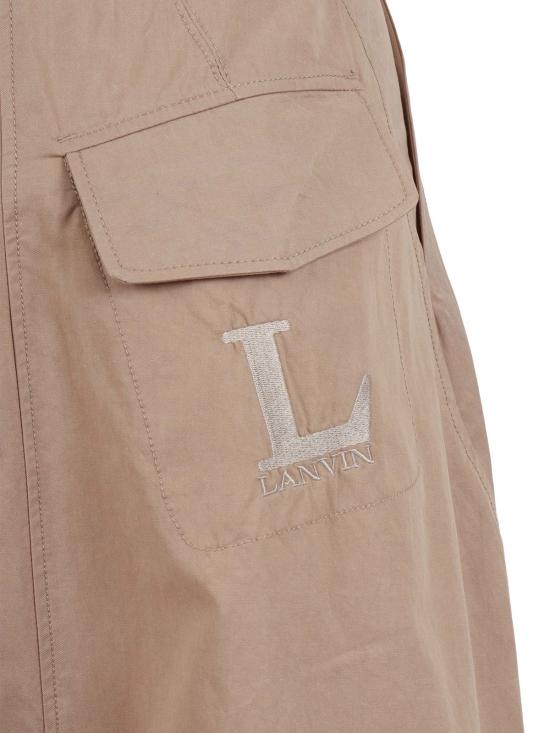  랑방 미디 스커트 미디 길이 스커트 베이지 - LANVIN