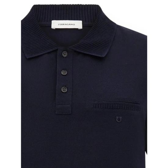 26FW 살바토레 페라가모 폴로 티셔츠 144938 0795885 BLU BLUE - SALVATORE FERRAGAMO