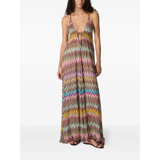 26SS 미소니 롱 원피스 MS26SQ1V BR014K SM9YK BROWN - MISSONI