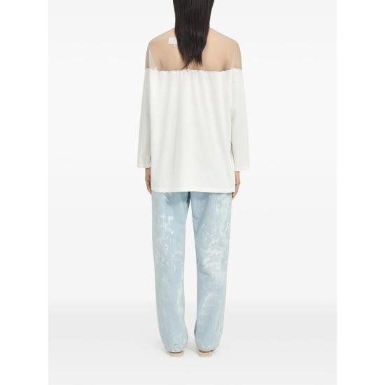 26SS MM6 메종마르지엘라 긴팔 티셔츠 M20108 S62GD0213 101 WHITE - MM6 MAISON MARGIELA
