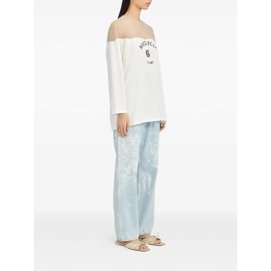 26SS MM6 메종마르지엘라 긴팔 티셔츠 M20108 S62GD0213 101 WHITE - MM6 MAISON MARGIELA