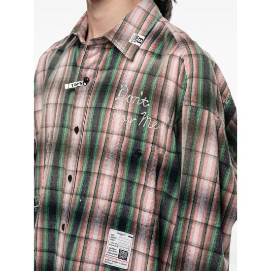 26SS 메종 미하라 야스히로 긴팔 셔츠 J16SH181 PINK PINK GREEN - MAISON MIHARA YASUHIRO