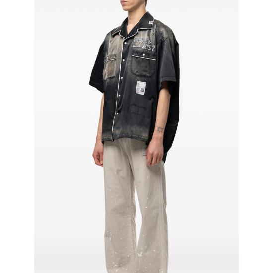 26SS 메종 미하라 야스히로 반팔 셔츠 J16SH183 BLACK BLACK GREY - MAISON MIHARA YASUHIRO