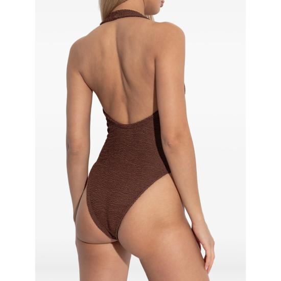 26SS 훈자 지 원피스 수영복 S SANDY CR METCRINKLE MCOCO BROWN - HUNZA G