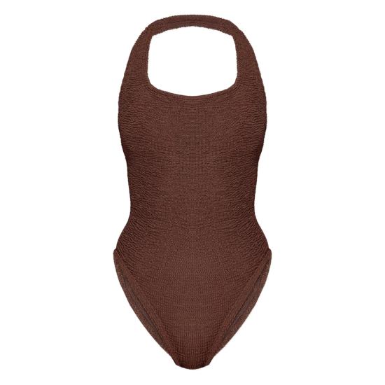 26SS 훈자 지 원피스 수영복 S SANDY CR METCRINKLE MCOCO BROWN - HUNZA G