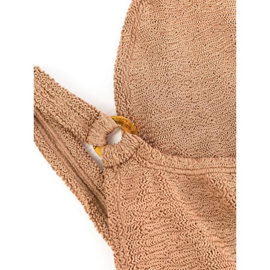 26SS 훈자 지 원피스 수영복 S DOMINO CR METCRINKLE MCOCO BROWN - HUNZA G