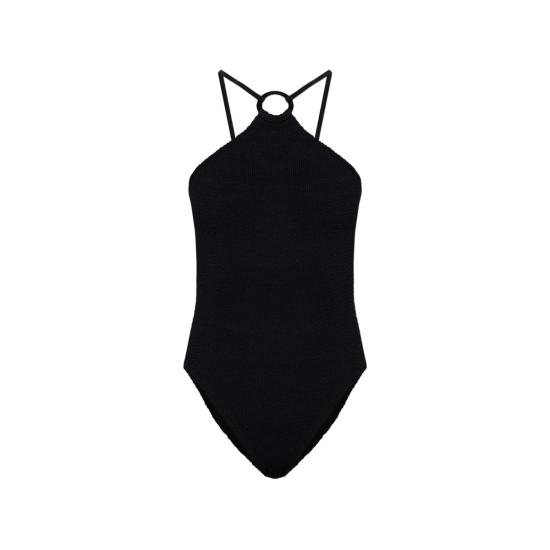 26SS 훈자 지 원피스 수영복 S JASMINE TX CRINKLE BLACK