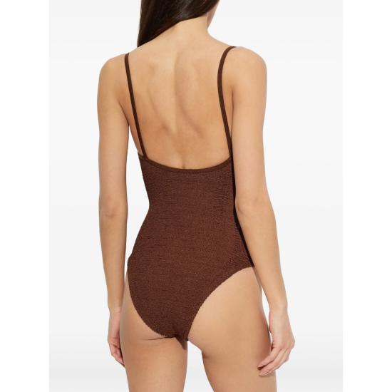 26SS 훈자 지 원피스 수영복 S MIA BDD METCRINKLE MCHOC BROWN - HUNZA G