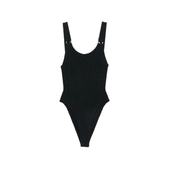 26SS 훈자 지 원피스 수영복 S DOMINO CR CRINKLE BLACK