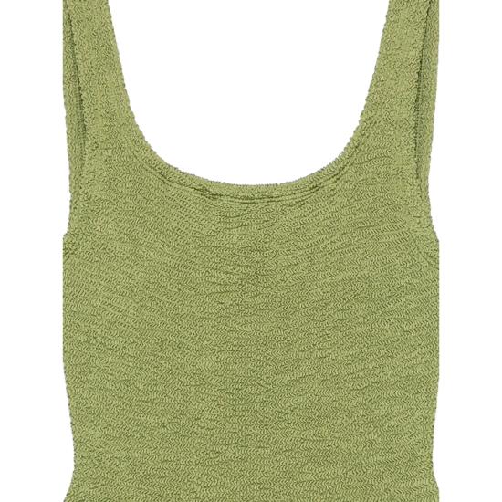 26SS 훈자 지 원피스 수영복 S CO SQUARE CR METCRINKLE MEMOS GREEN - HUNZA G