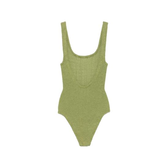 26SS 훈자 지 원피스 수영복 S CO SQUARE CR METCRINKLE MEMOS GREEN - HUNZA G