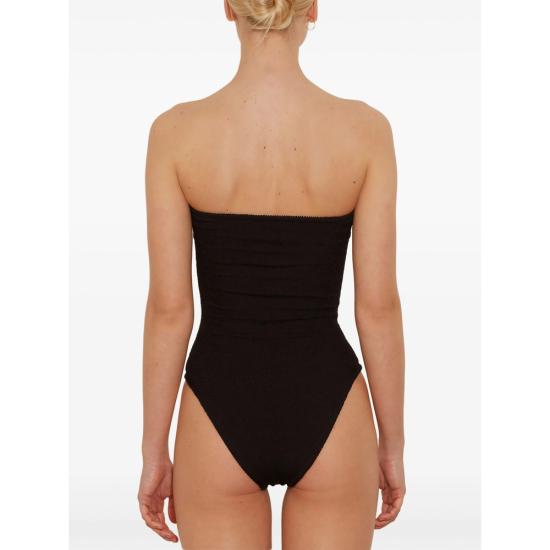 26SS 훈자 지 원피스 수영복 S BROOKE CR CRINKLE BLACK - HUNZA G