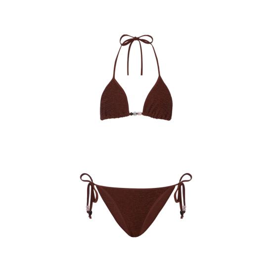 26SS 훈자 지 비키니 수영복 B GINA BDD METCRINKLE MCHOC BROWN