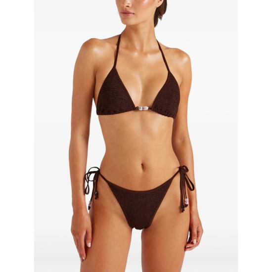 26SS 훈자 지 비키니 수영복 B GINA BDD METCRINKLE MCHOC BROWN - HUNZA G