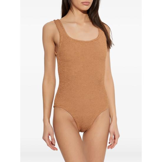 26SS 훈자 지 원피스 수영복 S CO SQUARE CR METCRINKLE MCOCO NEUTRALS - HUNZA G