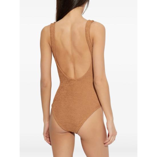 26SS 훈자 지 원피스 수영복 S CO SQUARE CR METCRINKLE MCOCO NEUTRALS - HUNZA G