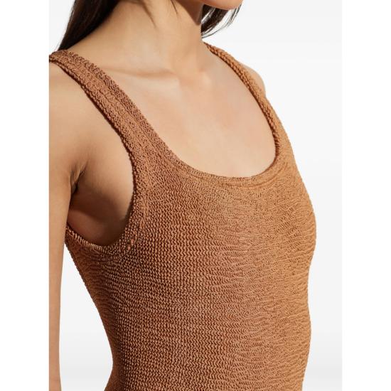26SS 훈자 지 원피스 수영복 S CO SQUARE CR METCRINKLE MCOCO NEUTRALS - HUNZA G