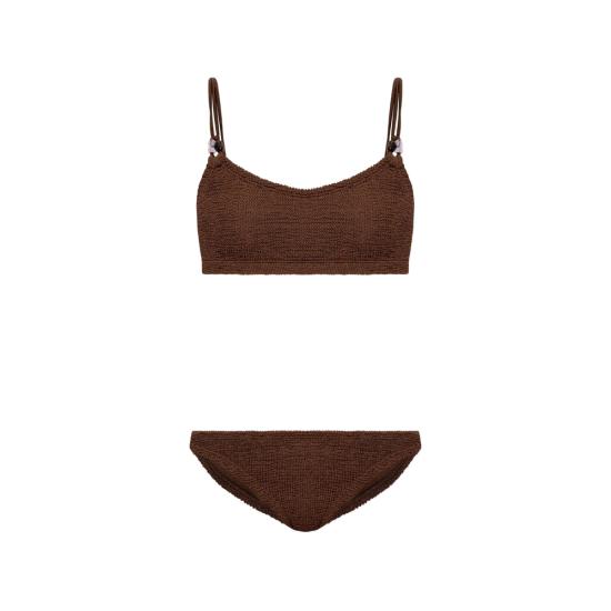 26SS 훈자 지 비키니 수영복 B CASSIE BDD METCRINKLE MCHOC BROWN