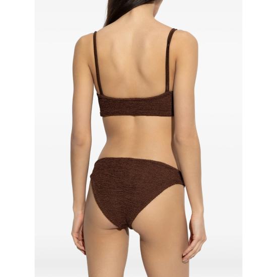 26SS 훈자 지 비키니 수영복 B CASSIE BDD METCRINKLE MCHOC BROWN - HUNZA G