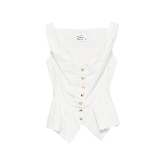 26SS 비비안웨스트우드 민소매 티셔츠 15050012 W01EN A207 WHITE