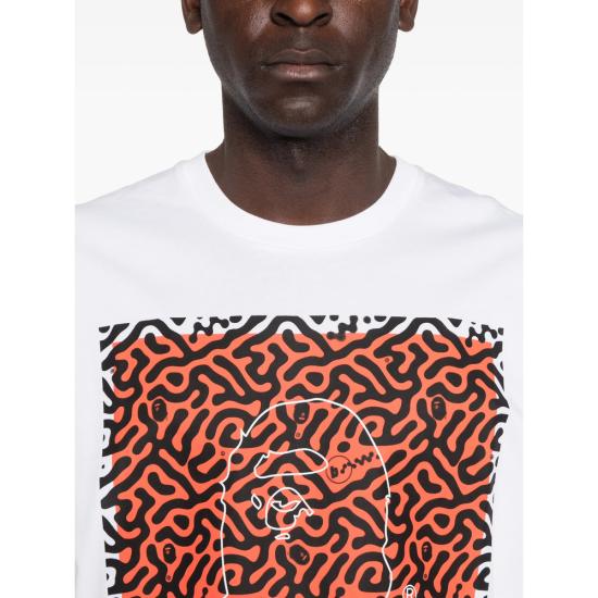 26SS 베이프 반팔 티셔츠 001CSM331904C WHITE SILVER - BAPE