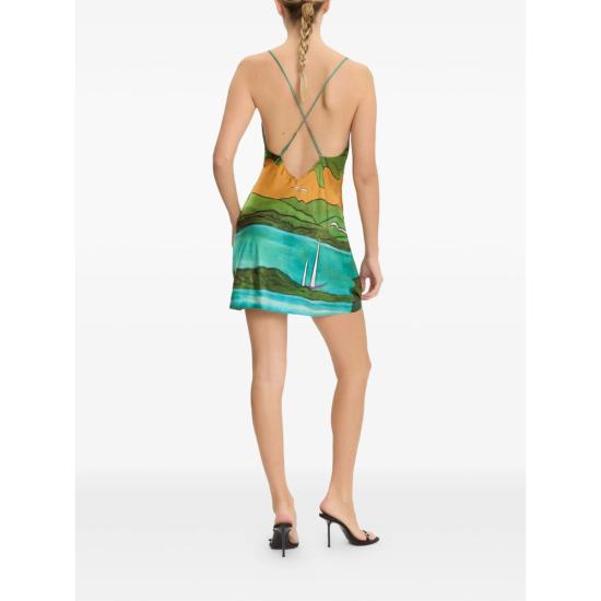 26SS 돈데 에스테반 숏 원피스 SS26 DRS 501 MULTI GREEN BLUE - DONDE ESTEBAN