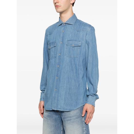 26SS 마짜렐리 데님 셔츠 CANVAS TEXANA BL2 BLUE - MAZZARELLI