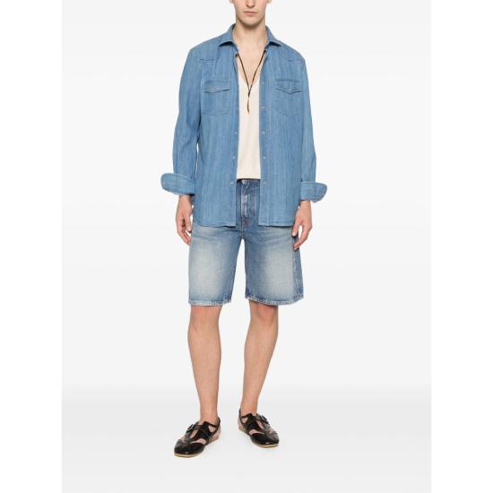 26SS 마짜렐리 데님 셔츠 CANVAS TEXANA BL2 BLUE - MAZZARELLI