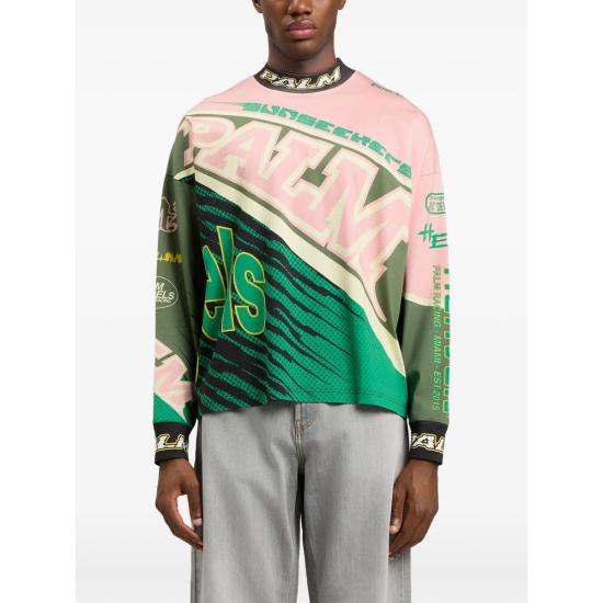 26SS 팜앤젤스 탑 PMAB05IS26 JER001 3055 PINK GREEN - PALM ANGELS