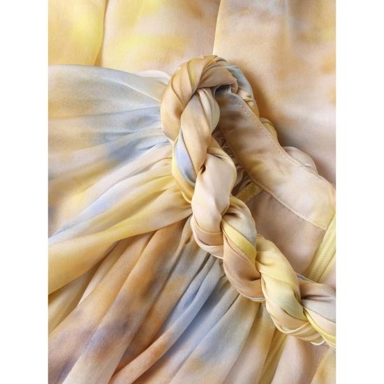 26SS 짐머만 블라우스 8747TS262 CITRU YELLOW BLUE - ZIMMERMANN