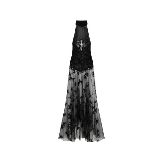 26SS 블루마린 롱 원피스 4A430A F0990 BLACK NEUTRALS