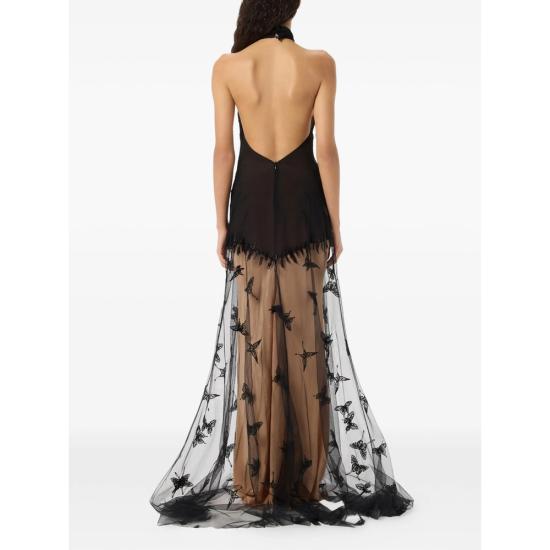26SS 블루마린 롱 원피스 4A430A F0990 BLACK NEUTRALS - BLUMARINE