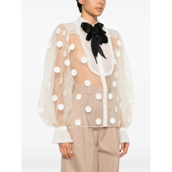 26SS 발렌티노 가라바니 블라우스 8B0AB8C51ED P79 NEUTRALS WHITE - VALENTINO GARAVANI