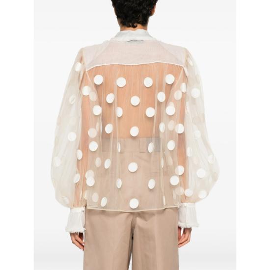 26SS 발렌티노 가라바니 블라우스 8B0AB8C51ED P79 NEUTRALS WHITE - VALENTINO GARAVANI